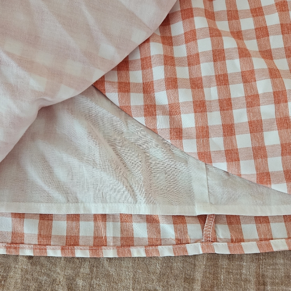 Sabo Skirt "Cara" Peach Gingham Wrap Mini Skirt Size S - Picture 3 of 7